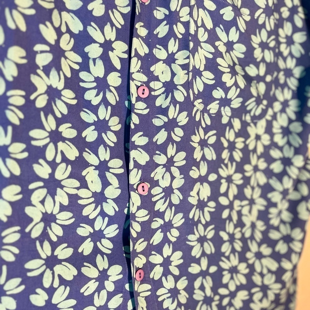 Blue Ginger Shirt Mens Size Large Floral Hawaiian Short Sleeve - Picture 3 of 4